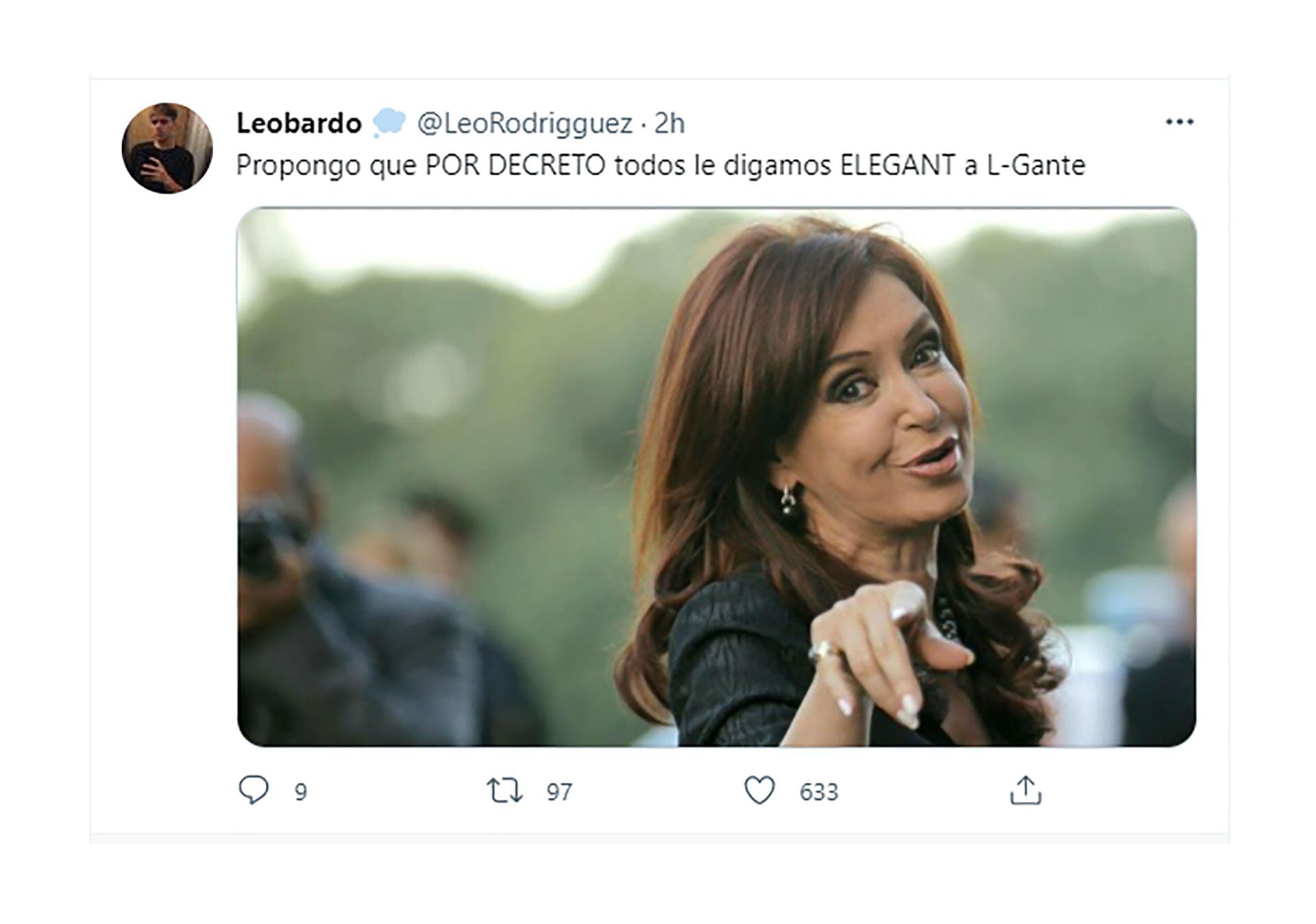 Tuits memes cristina kirchner elegante L-Gante