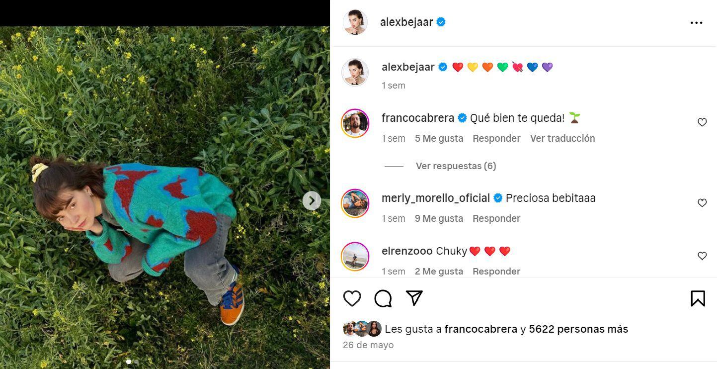 Alex Béjar y Franco Cabrera intercambian mensajes cariñosos en sus redes y usuarios se emocionan. Instagram.