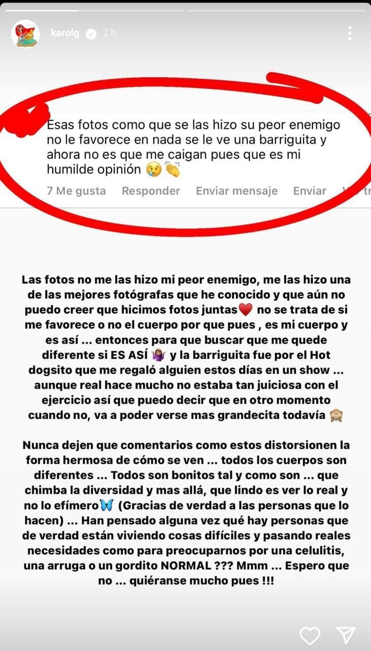 1.5 millones Me gusta, 15.5 mil comentarios - KAROL G (@karolg) en  Instagram: Así soy yo 🤷🏽‍♀️