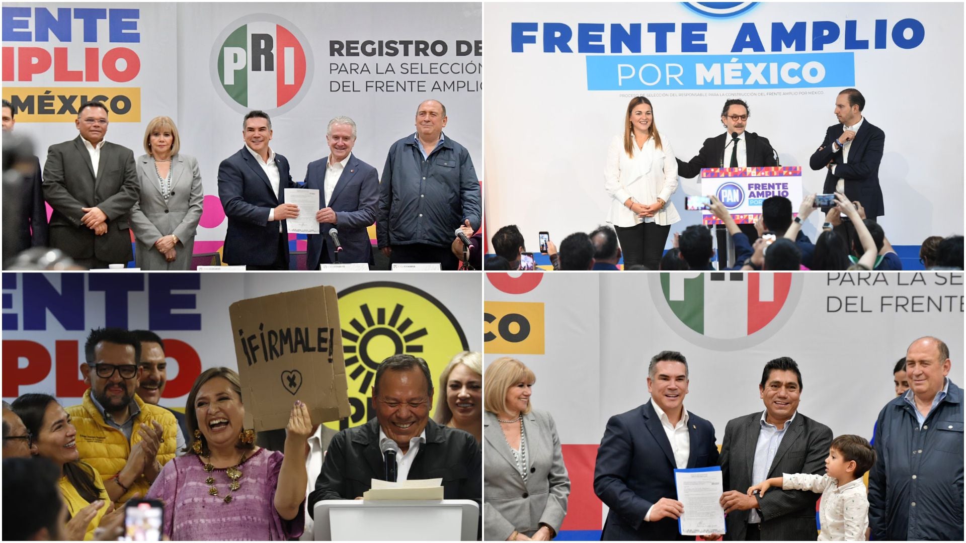 Cuatro aspirantes a la candidatura presidencial presentaron su registro ante el Frente Amplio por México (PRI Nacional/PAN/PRD México)