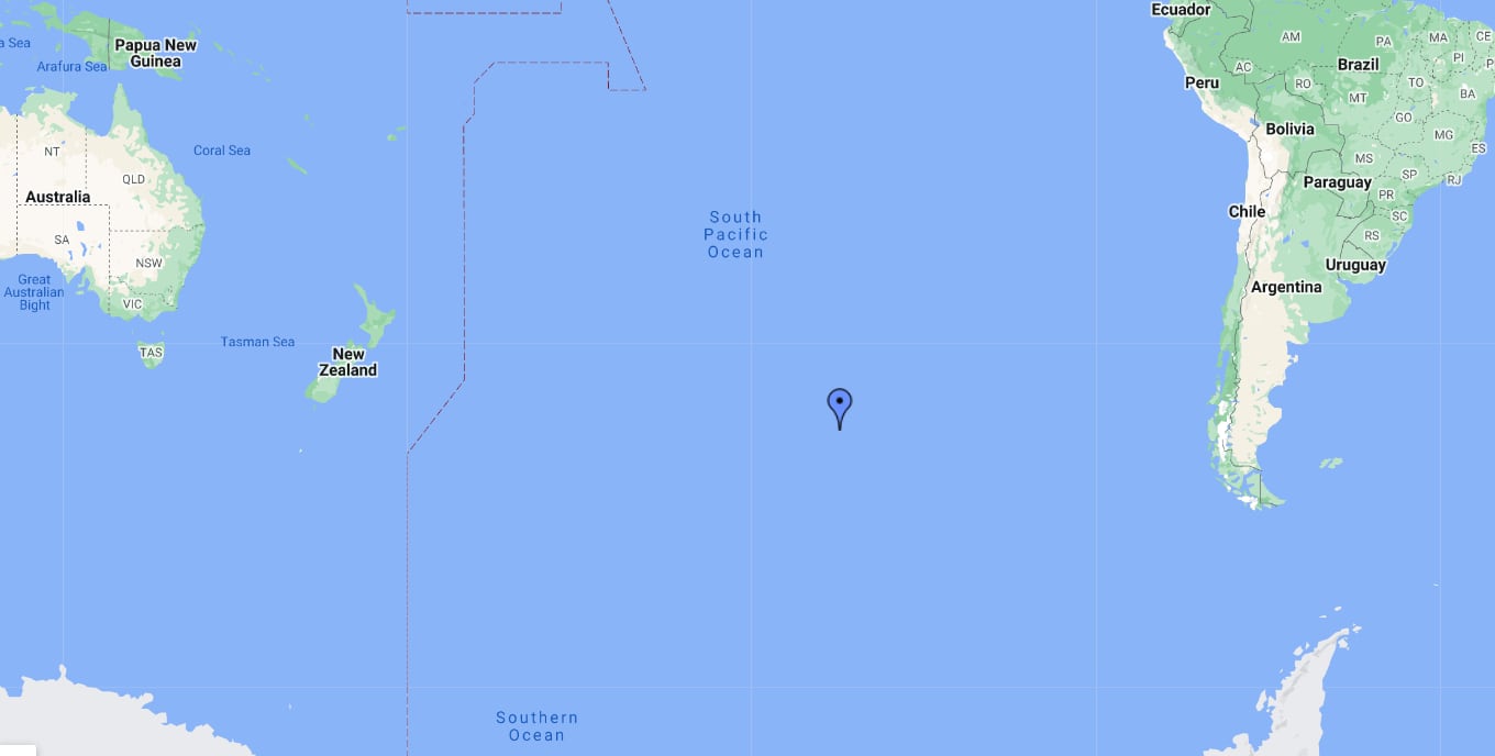 Marcación del Punto Nemo en Google Maps