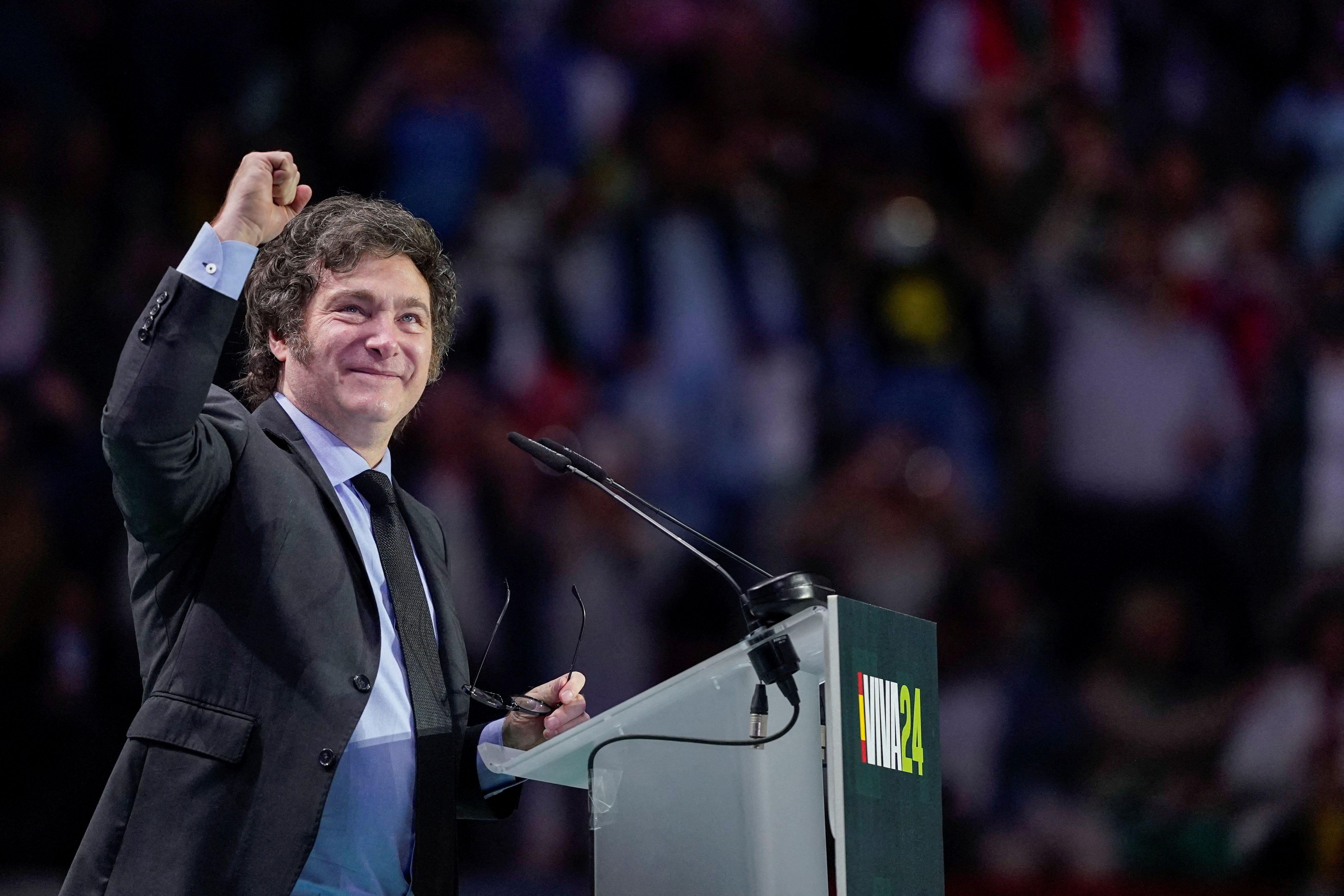 Javier Milei participó de un acto de VOX en España (REUTERS/Ana Beltran)
