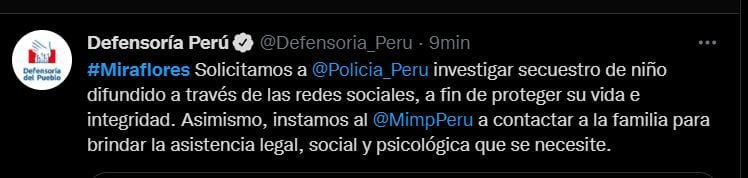 Captura @Defensoria_Peru