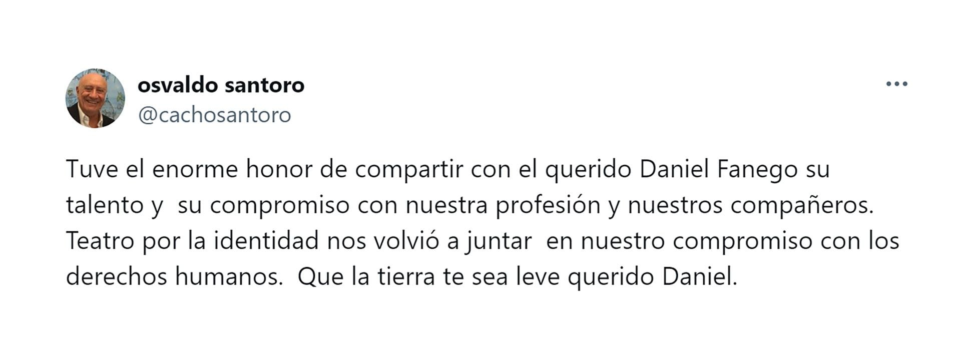 La despedida de Osvaldo Santoro a Daniel Fanego