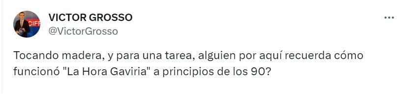 Publicación de Víctor Grosso, economista - crédito @VictorGrosso/X