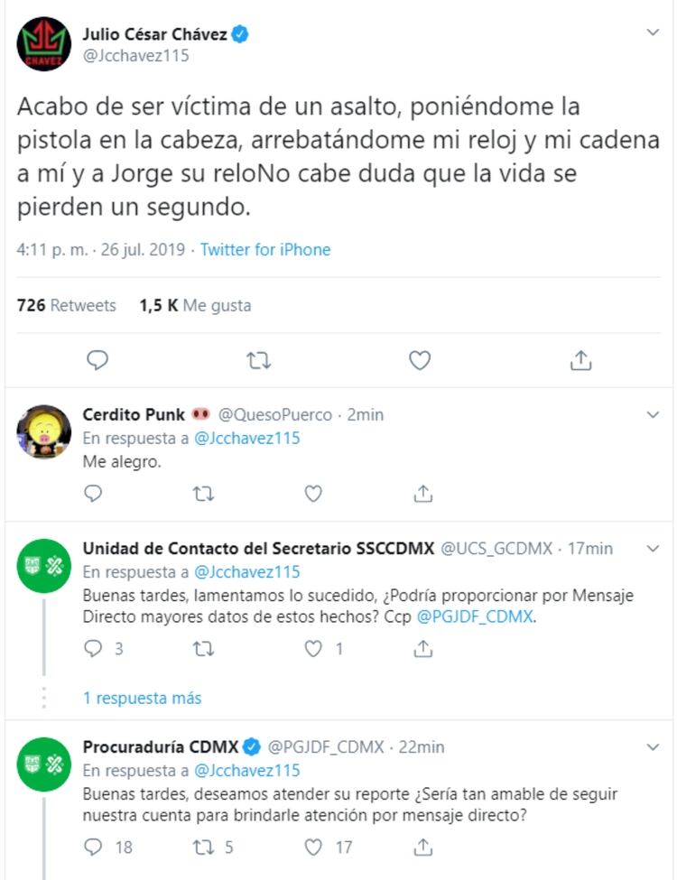 Así denunció en sus redes sociales (Foto: Captura de pantalla de Twitter)