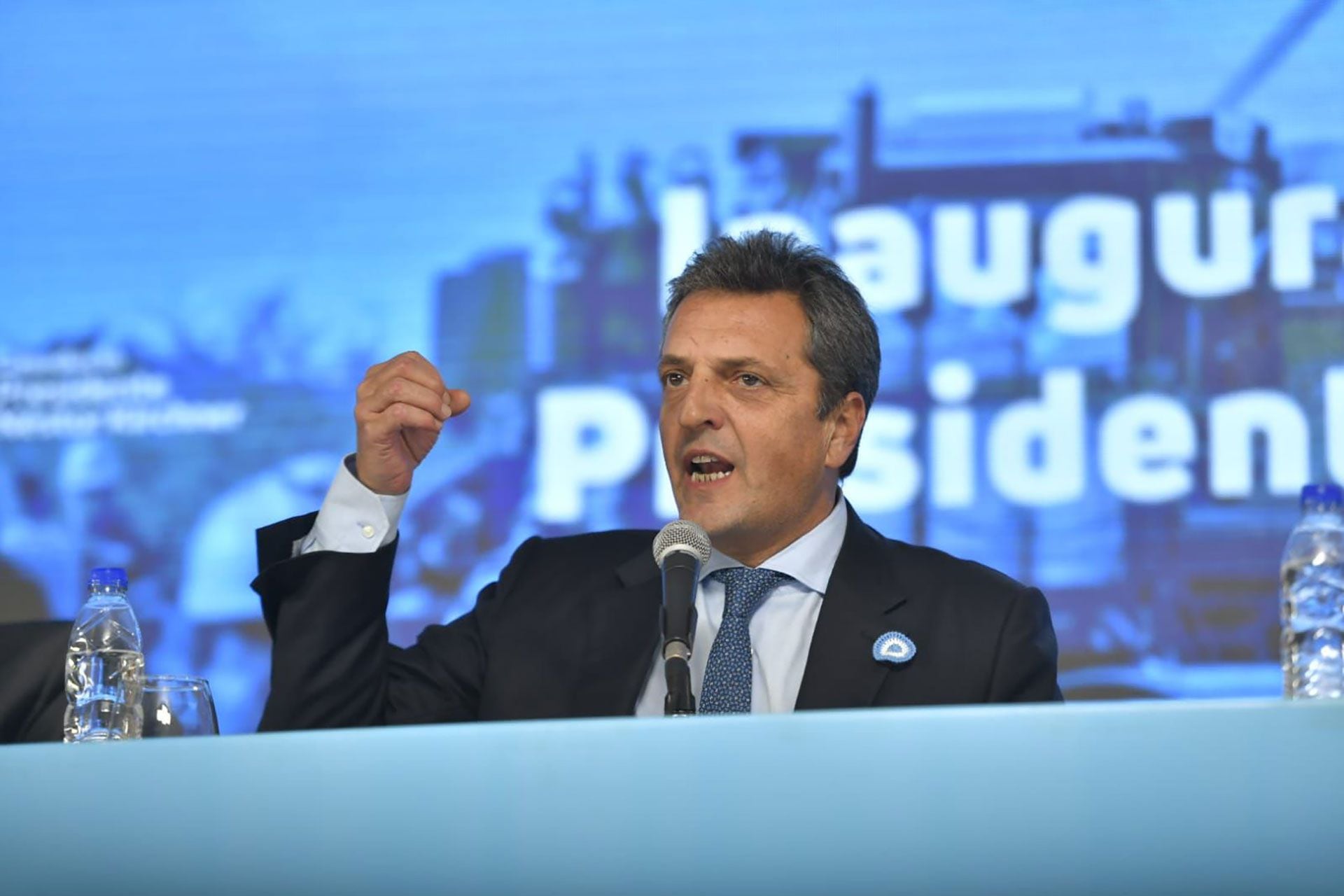 Alberto Fernández, Cristina Kirchner y Sergio Massa en Saliqueló
