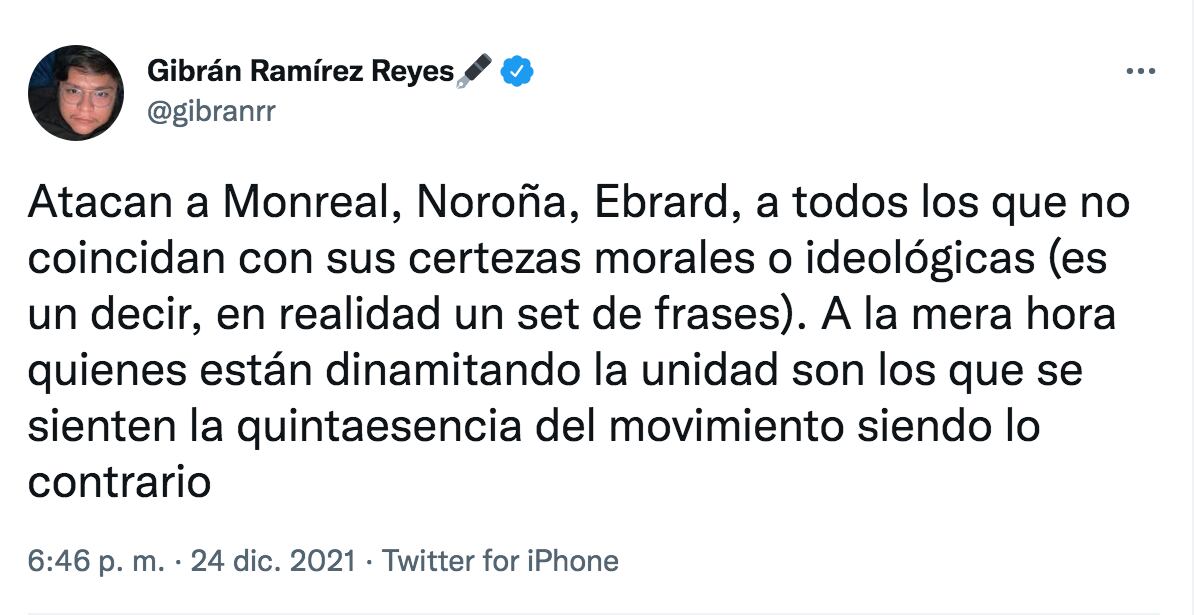 “se Sienten La Quintaesencia Del Movimiento” Gibrán Ramírez Salió En Defensa De Monreal Ebrard 6867