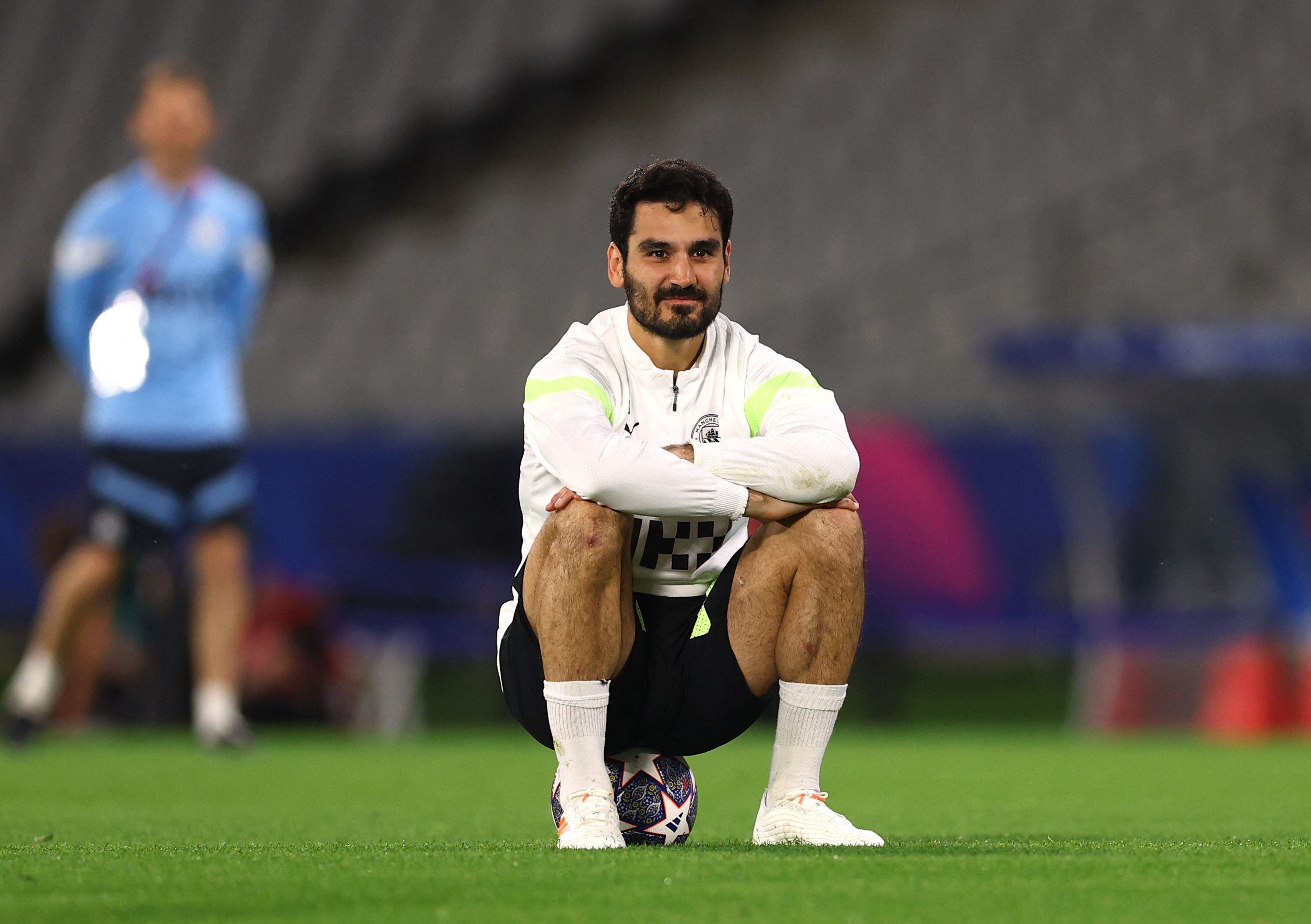 Gundogan durante el entrenamiento previo a la final de la Champions League (REUTERS).