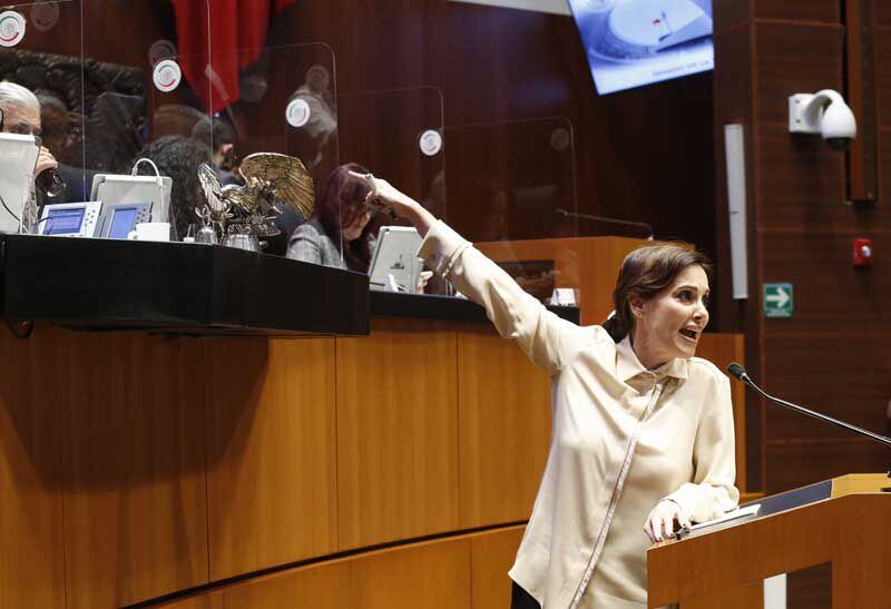 Lilly Téllez celebró suspensión de votación en el Senado (Foto: Senado)