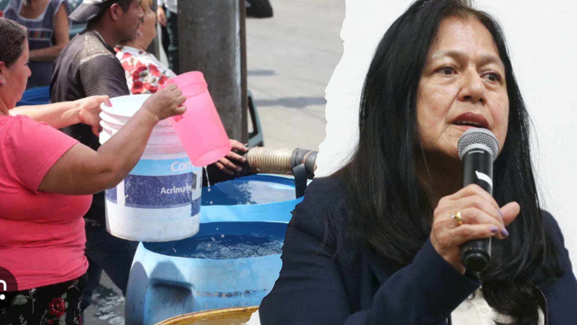 La ministra Albina Ruiz le exhortó a los ciudadanos que rehúsen el agua para múltiples actividades debido a que va escasear por el corte programado por Sedapal para el 06 de octubre. (Composición: Infobae Perú)