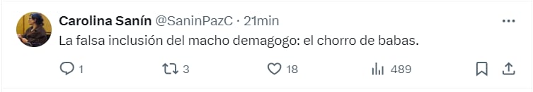 La escritora Carolina Sanín también respondió la publicación del mandatario - crédito @SaninPazC/X