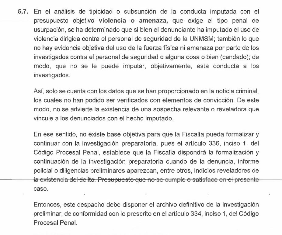 Archivan investigación contra los 192 detenidos en San Marcos