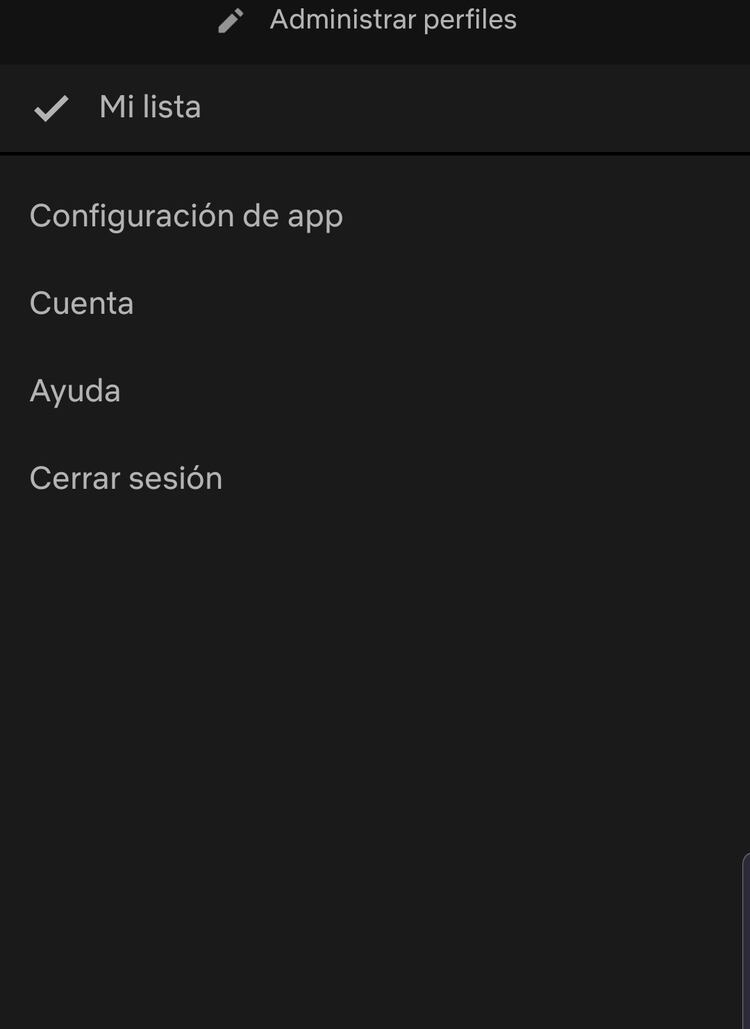 Luego de presionar las tres barras horizontales de la app, para ingresar a configuración, elegir la opción Cuenta.