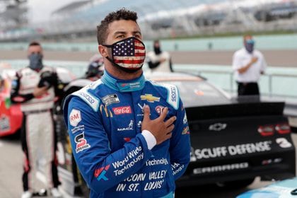 Wallace es el único piloto afroamericano de la máxima división de NASCAR (Wilfredo Lee/Pool Photo via USA TODAY Network)