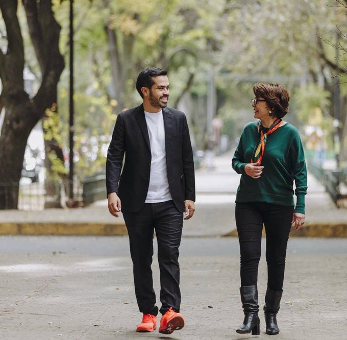 Jorge Álvarez Máynez y Patricia Mercado, militantes de Movimiento Ciudadano
