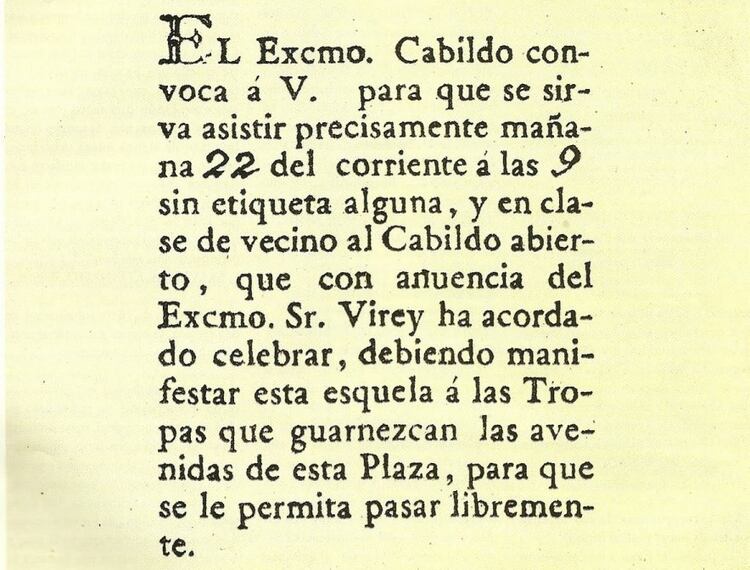 Invitación al Cabildo Abierto para la histórica jornada del 22 de mayo.