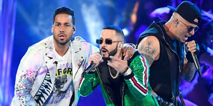 PREMIOS BILLBOARD DE LA MÚSICA LATINA 2019: Romeo Santos, Yandel and Wisin (Foto: Bryan Steffy NBC/Telemundo/Latin Billboards)