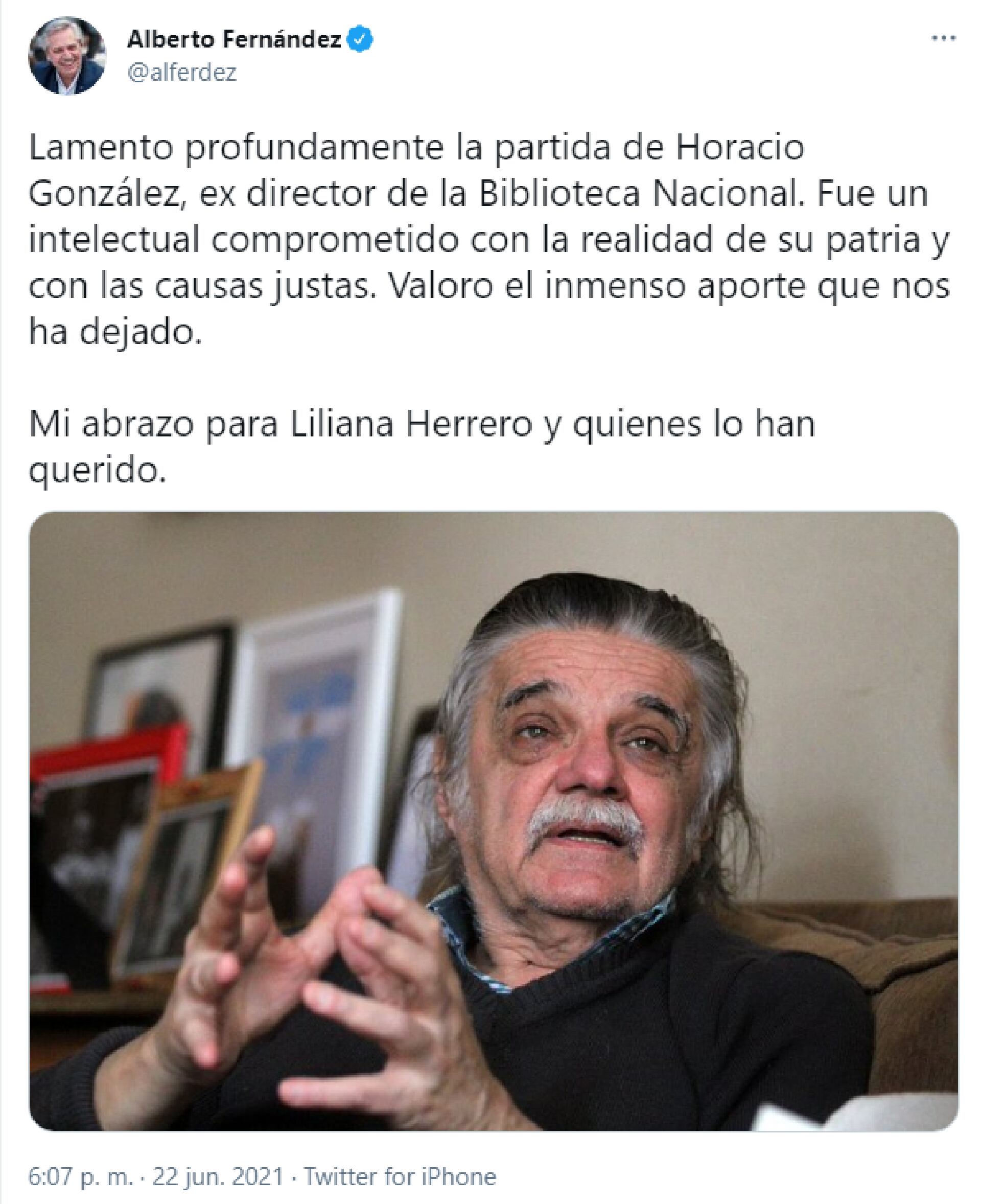 Los Mensajes De Alberto Fernández Cristina Kirchner Políticos E Intelectuales Por La Muerte De 7763