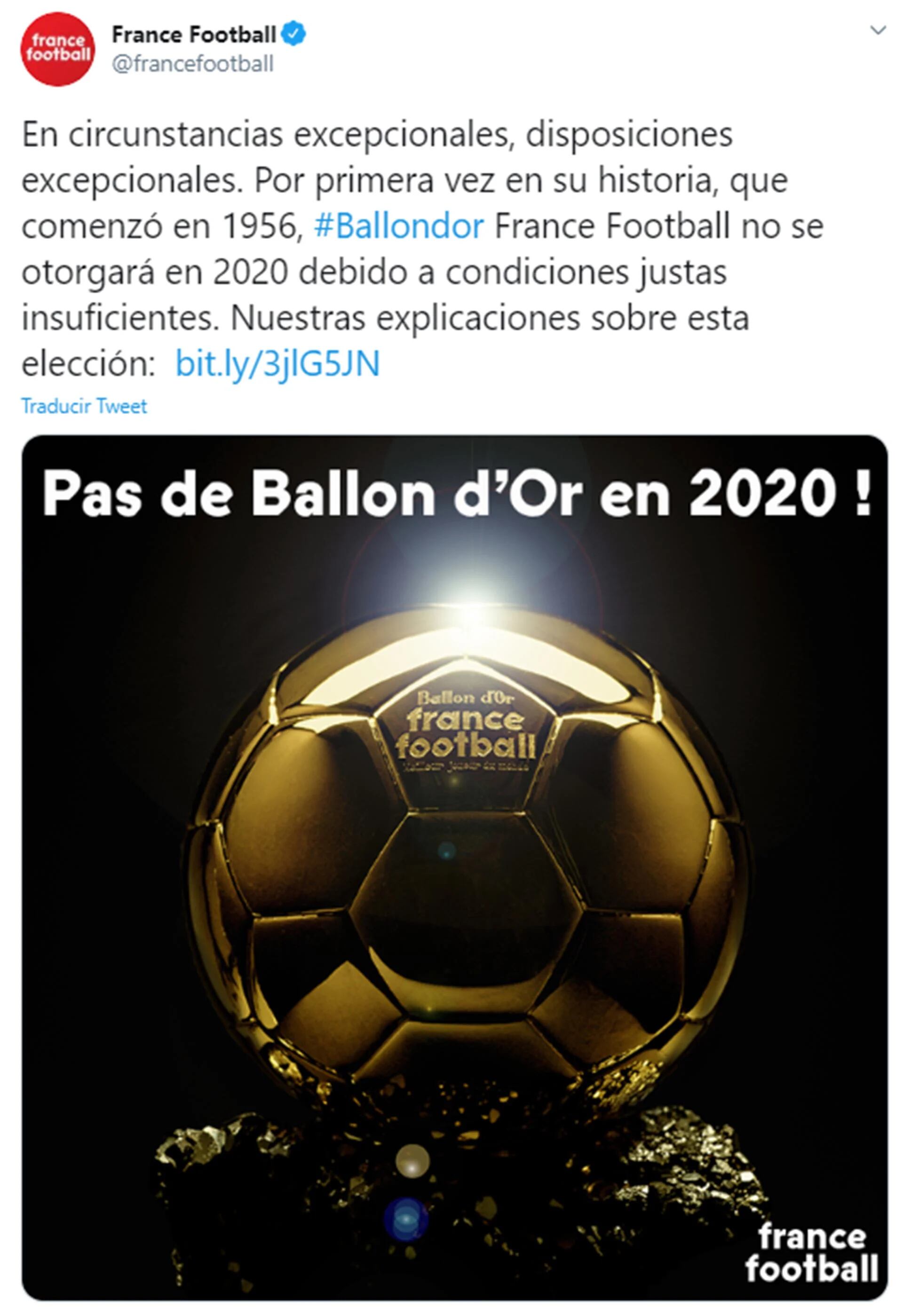 Balón de Oro 2020: ¿por qué no se entregará el premio en esta temporada?, FIFA, France Football, coronavirus, covid-19, pandemia, fútbol, RESPUESTAS