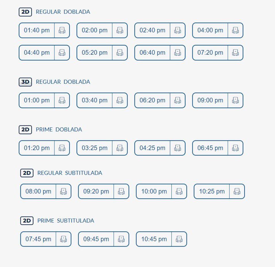 Horarios para Cineplanet San Borja, sábado 10 de junio.