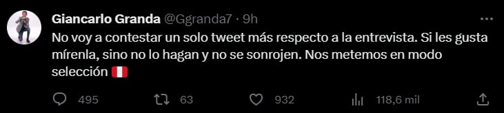 Giancarlo Granda es criticado en Twitter por entrevista a Beto Ortiz. (Foto: Captura de X)