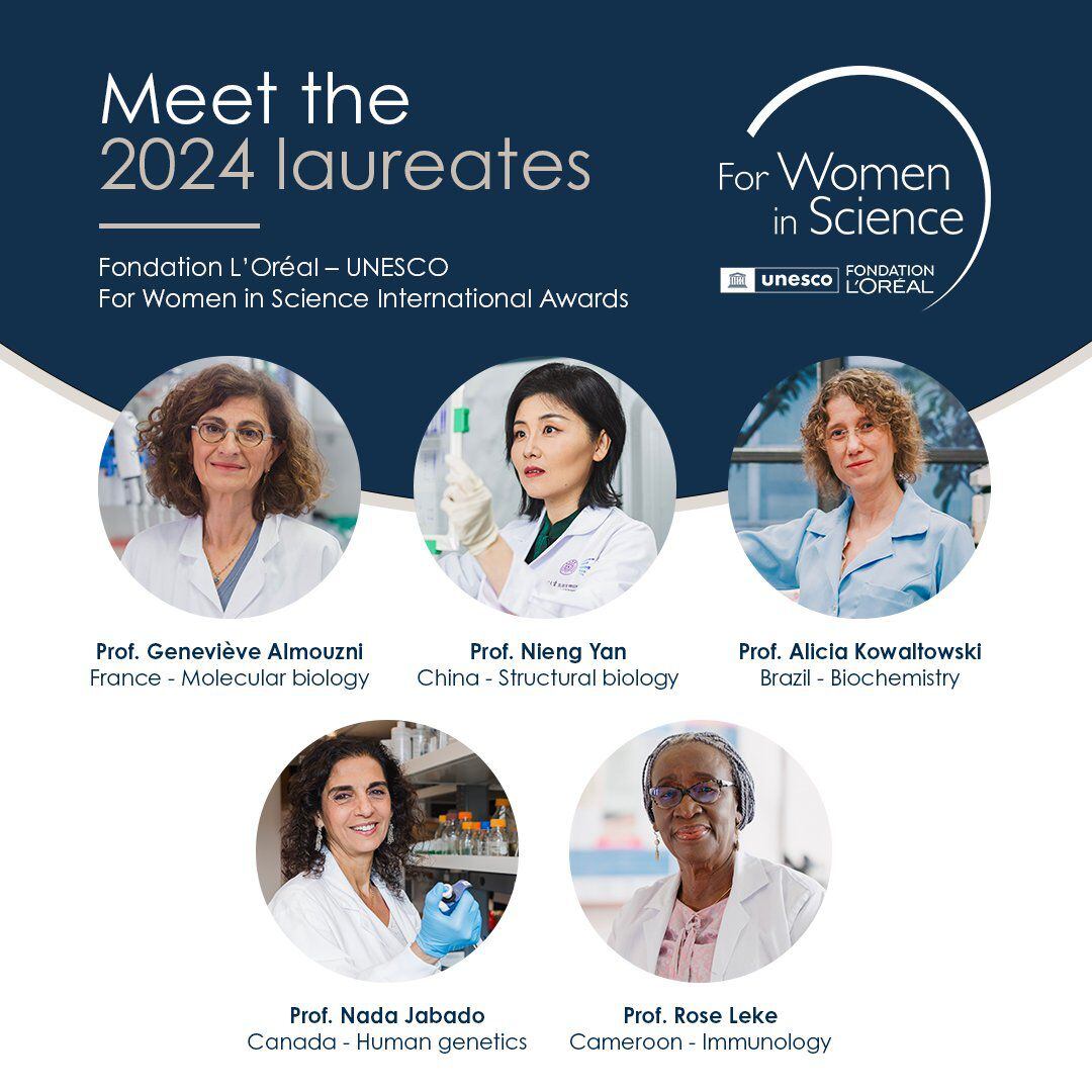 Premio Internacional L'Oreal UNESCO por las Mujeres en la Ciencia 2024 ganadoras