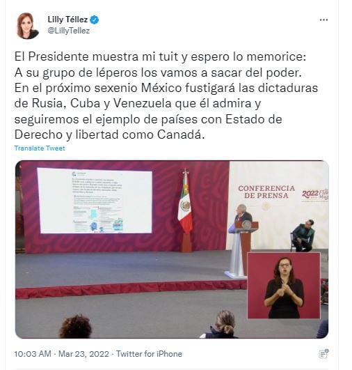 Lilly Téllez / AMLO