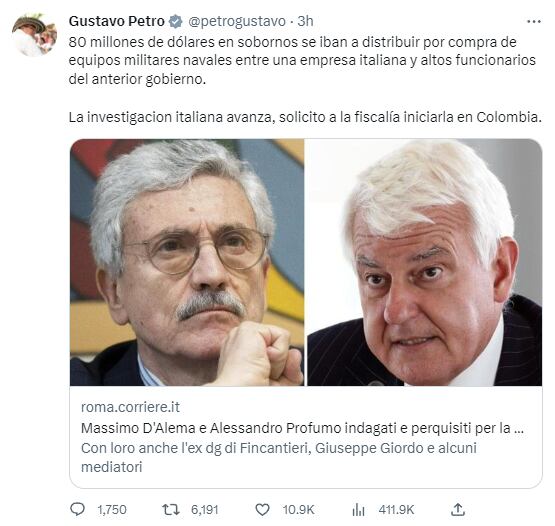 Exprimer Ministro De Italia Massimo D’alema Es Investigado Por La Venta De Aviones Y Naves A