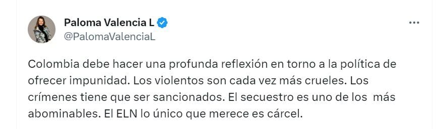 Reacciones en Twitter a recientes crímenes del ELN.