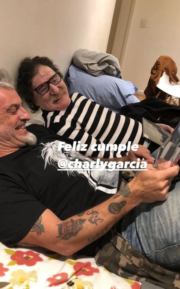 La imagen compartida por José Palazzo en el cumpleaños de Charly García