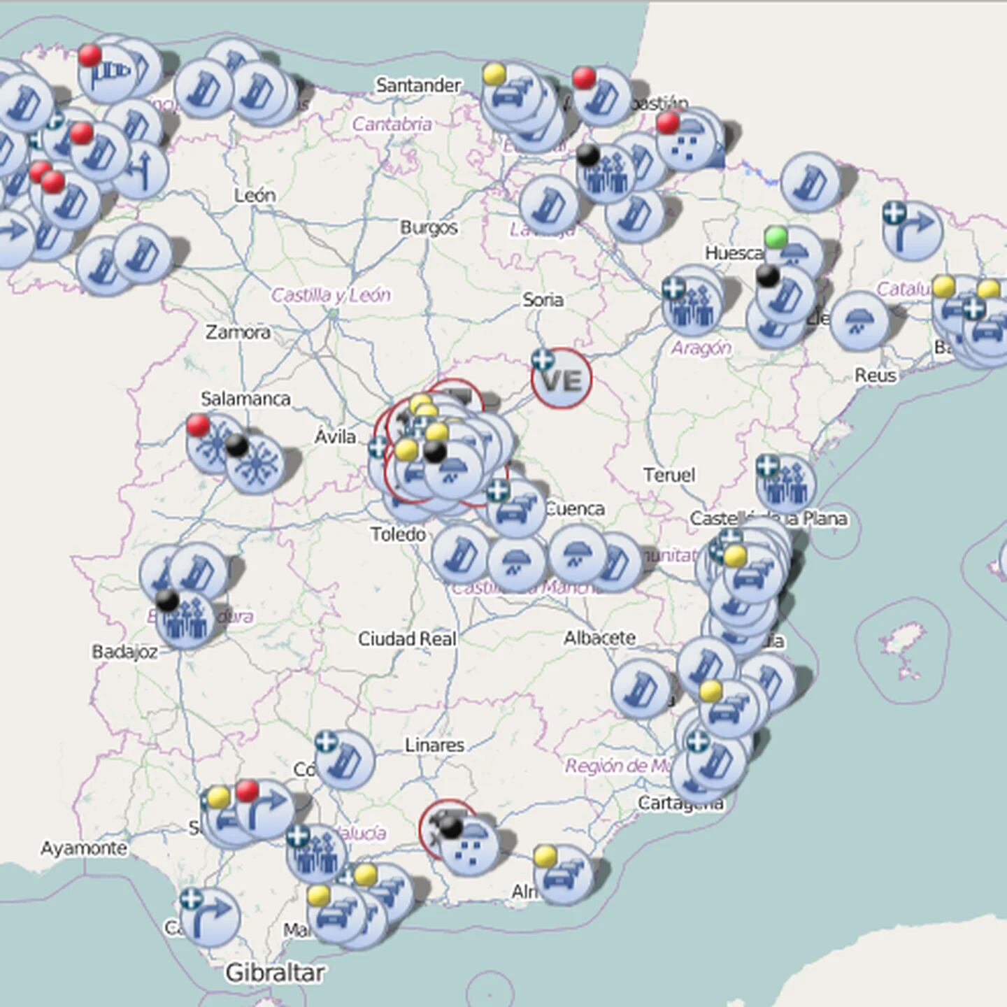 El mapa de la DGT que muestra las carreteras cortadas por las tractoradas  en España: En tiempo real - Vivir - COPE