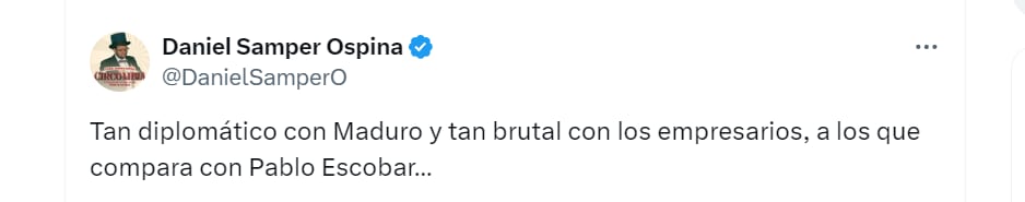 Daniel Samper Ospina critica declaraciones de Gustavo Petro - crédito @DanielSamperO/X