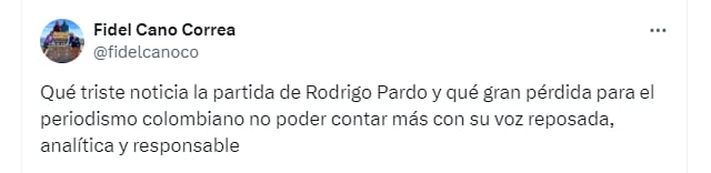 El director del Espectador lamentó la muerte de Pardo - crédito Redes sociales/X