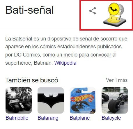 Bat-signal in the Google search engine