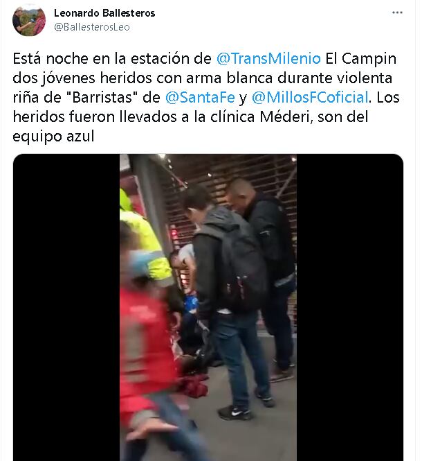 Riña Entre Hinchas De Santa Fe Y Millonarios En Estación De