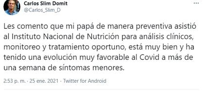 El anuncio sobre la salud de Carlos Slim Helú