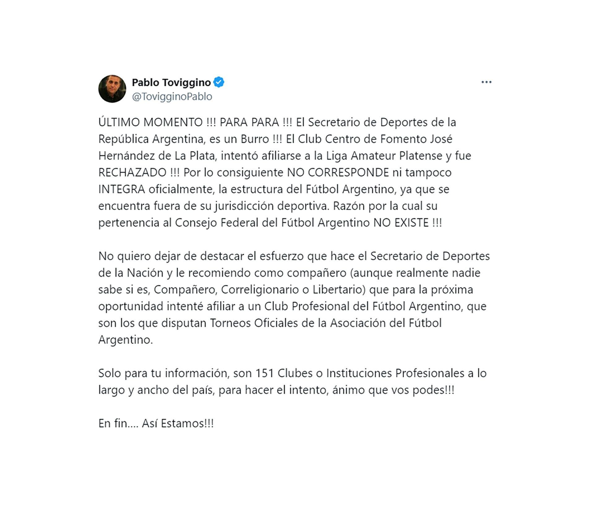Centro Fomento José Hernández tuit