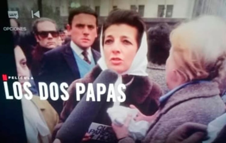 Una imagen de Delia manifestándose en Plaza de Mayo puede verse en la película 