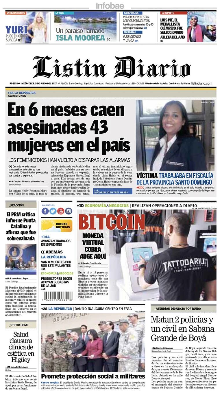 Listin Diario República Dominicana Miércoles 05 De Julio De 2017 Infobae