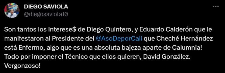 Dos directivos habrían asegurado que José Hernández no podía ser técnico del Cali porque está enfermo.