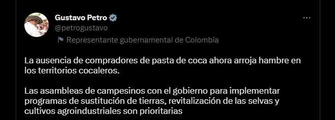 Regiones cocaleras están pasando hambre porque no hay quien compre la pasta de coca: la polémica afirmación del presidente Gustavo Petro