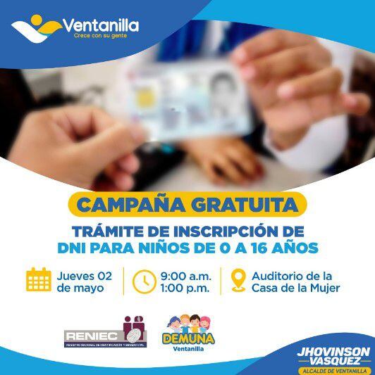 Municipalidad organiza campaña de DNI electrónico