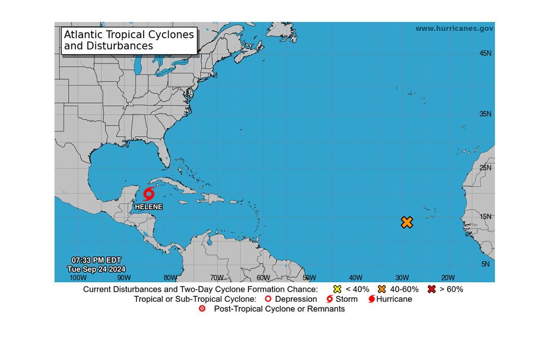 Florida se prepara ante la inminente llegada de la tormenta tropical Helene. (NHC)