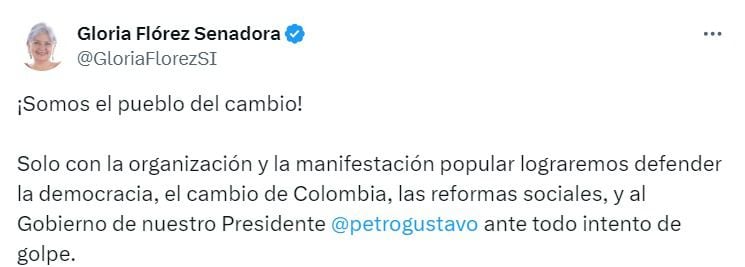 La senadora explicó los motivos para convocar una nueva asamblea general del Pacto Histórico - crédito @GloriaFlorezSI