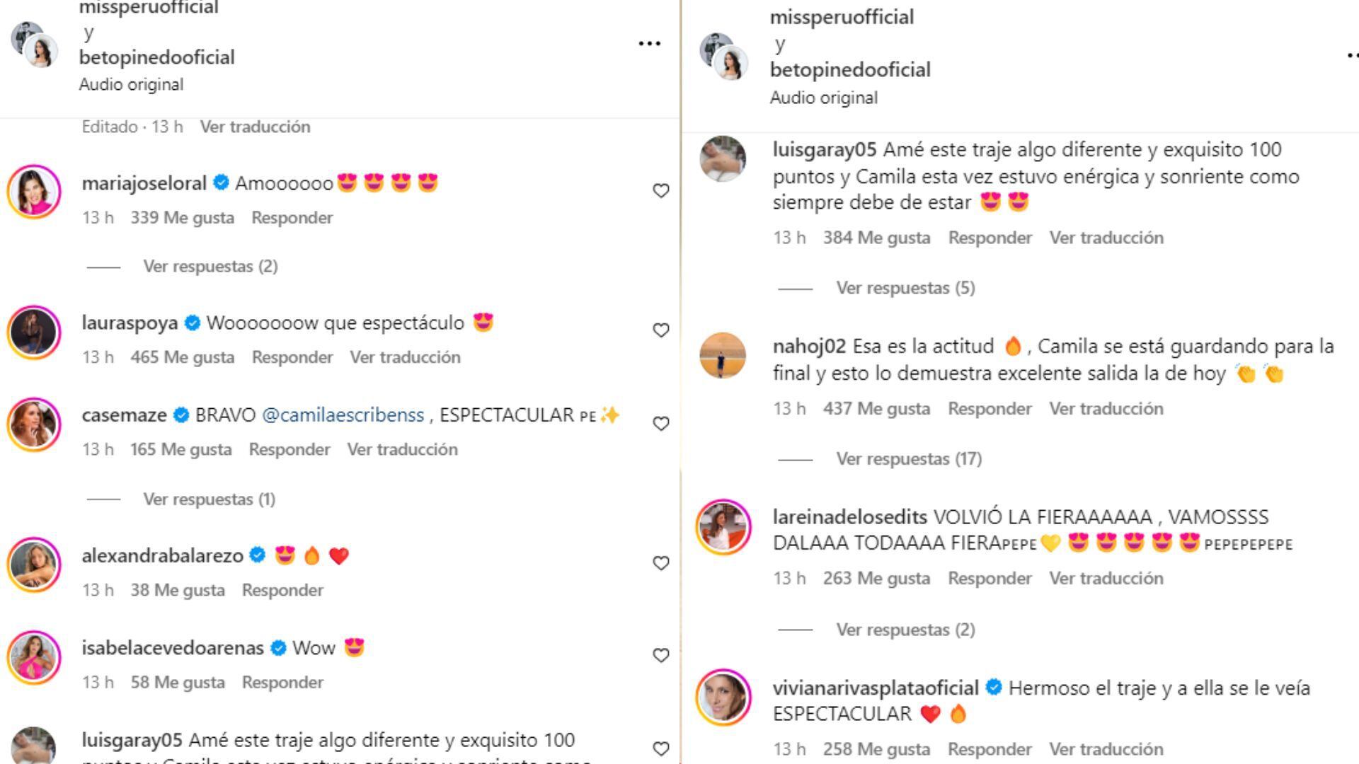 Camila Escribens recibe buenos comentarios por su desfile en traje típico en el Miss Universo 2023. Instagram.