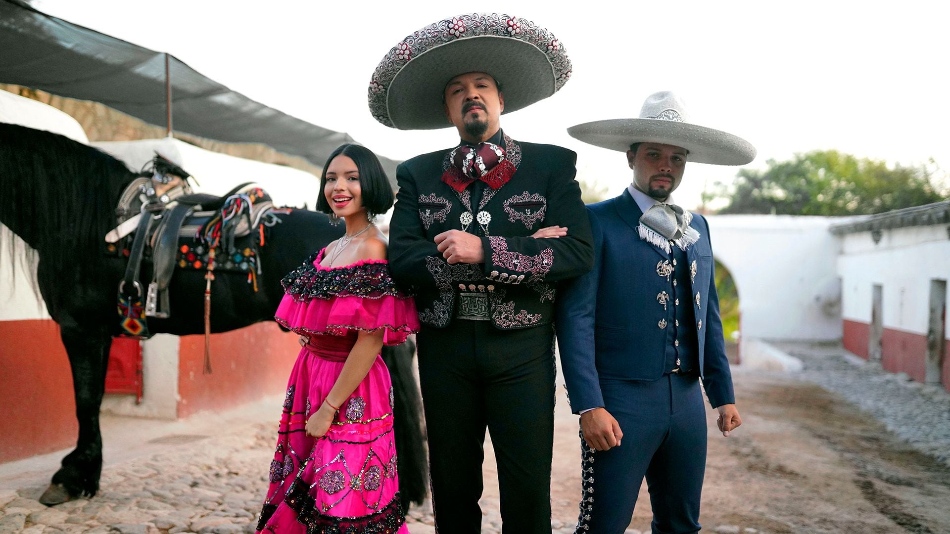 Pepe Aguilar with his children Angela and Leonardo