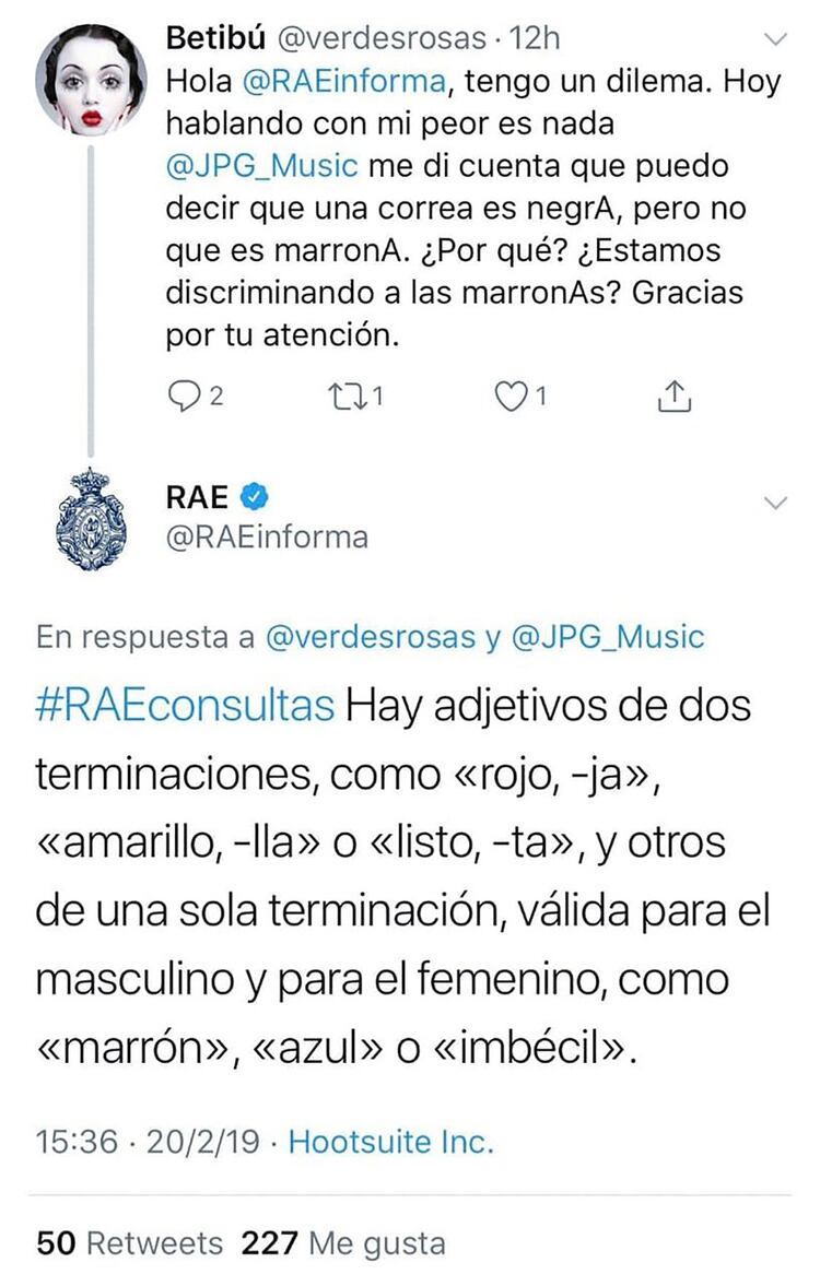 El ácido intercambio entre la RAE y una internauta