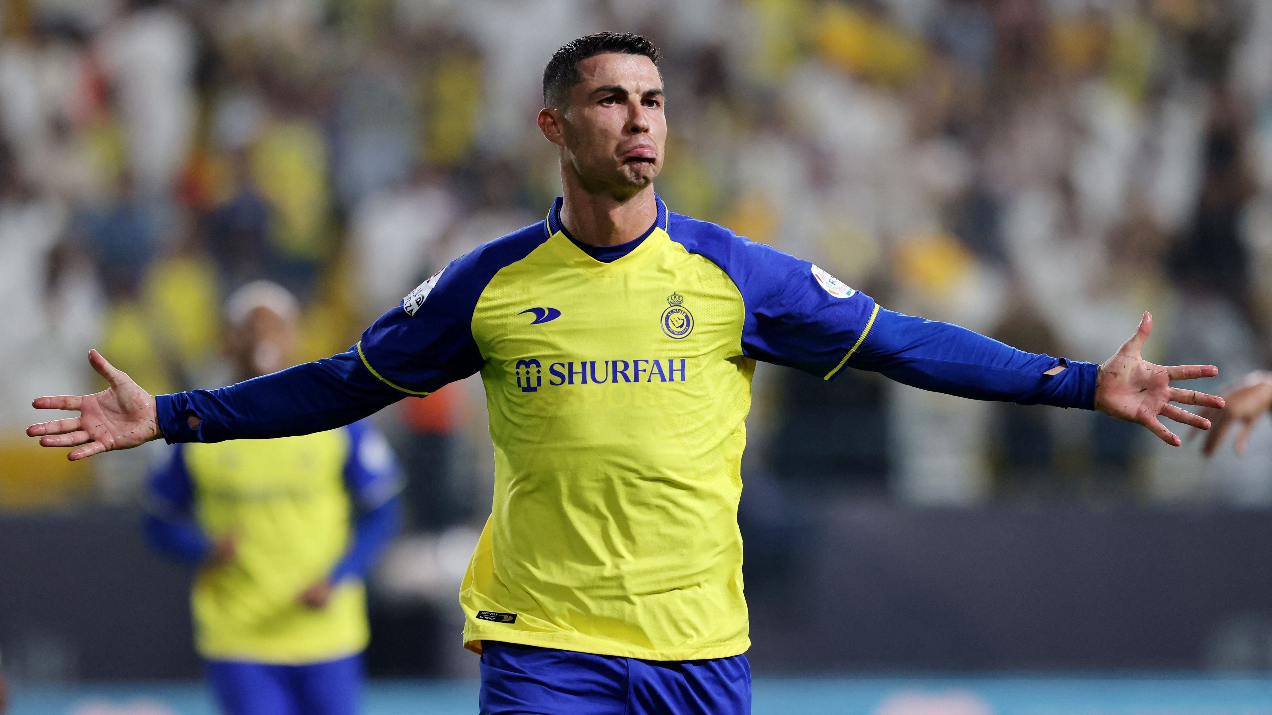 Cristiano Ronaldo celebra un gol marcado con Al Nassr (REUTERS).