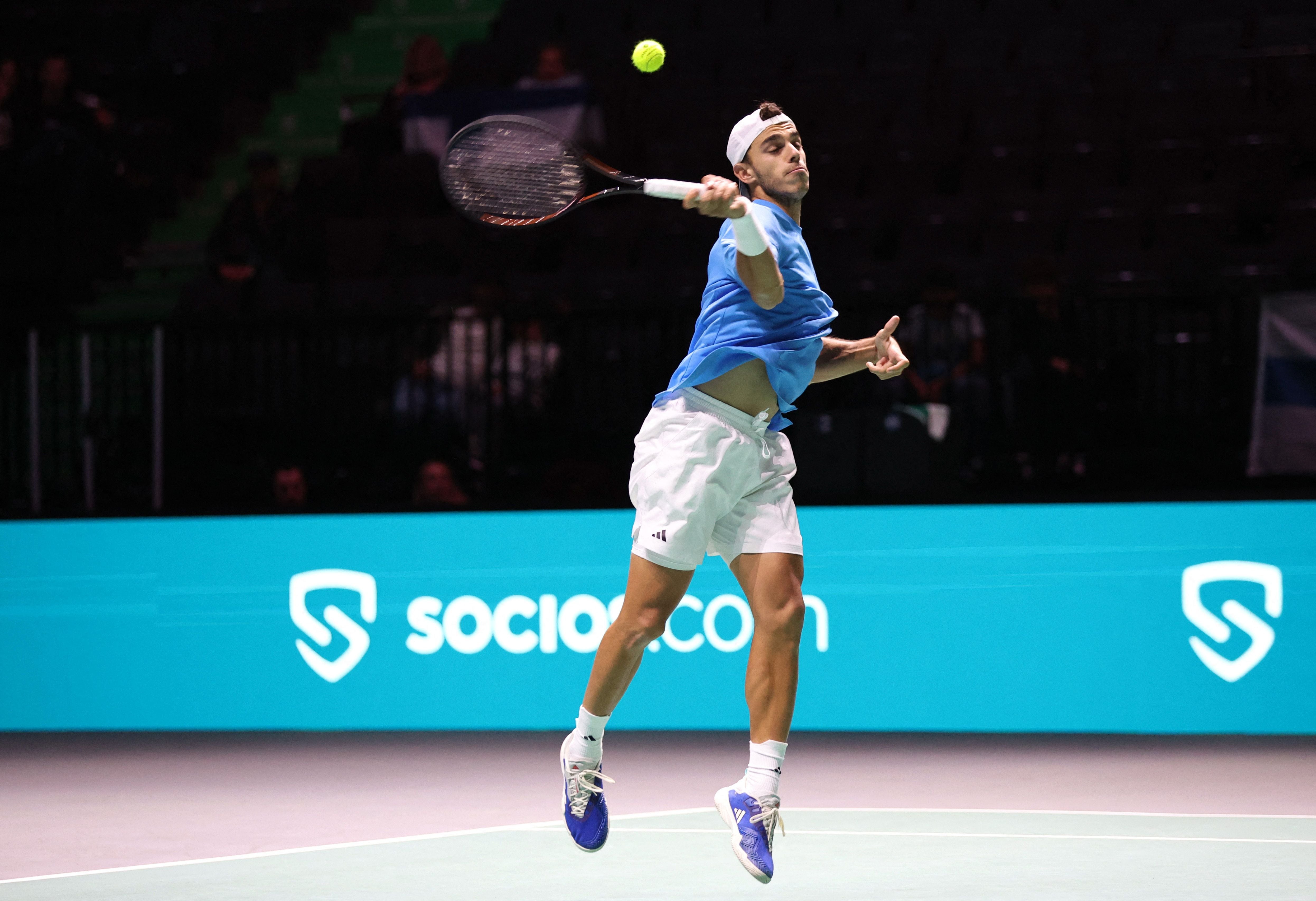 Francisco Cerúndolo perdió en la semifinal del ATP 250 de Almaty y el lunes comenzará su participación en el ATP 500 de Basilea (Foto Reuters/Ed Sykes)